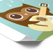 Retro Owl Singposter Print Poster (Ecke)