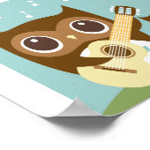 Retro Owl Singposter Print Poster (Ecke)