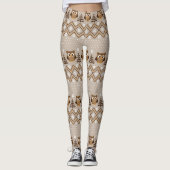 Retro-Owl-Strickdesign Leggings (Vorderseite)