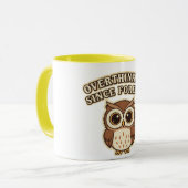 Retro Owl Thinking Mode Color Inside Mug Tasse (Vorderseite Links)