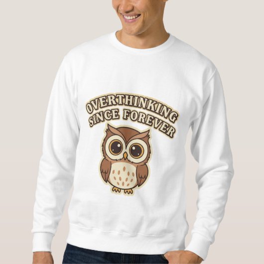 Retro Owl Thoughtful Mind Men’s Sweatshirt (Vorderseite)