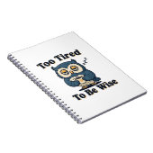 Retro Owl Tired Thoughts Lined Notebook Notizblock (Rechte Seite)