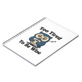 Retro Owl Tired Thoughts Lined Notebook Notizblock (Linke Seite)