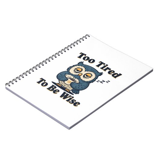 Retro Owl Tired Thoughts Lined Notebook Notizblock (Linke Seite)