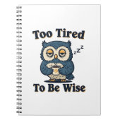Retro Owl Tired Thoughts Lined Notebook Notizblock (Vorderseite)