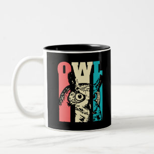 Retro Owl Zweifarbige Tasse