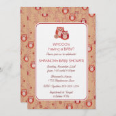 Retro Owls Babydusche Einladung (Vorne/Hinten)