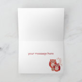 Retro Owls Denken Sie an Ihre Karte (Innenseite)