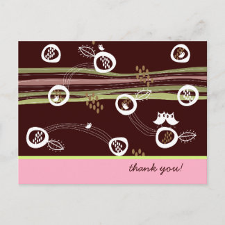 Retro Owls Familie Niedliche whimsical Streifen Ne Postkarte