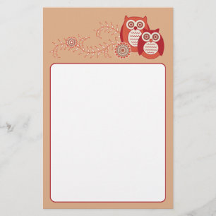 Retro Owls Stationierung Briefpapier