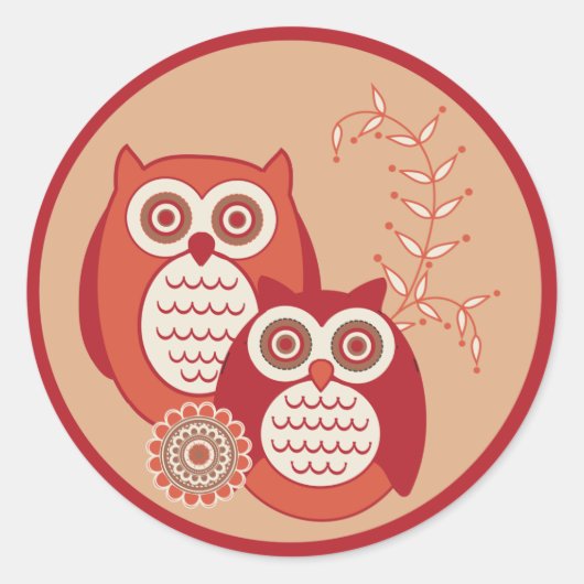 Retro Owls Stickers (Vorderseite)