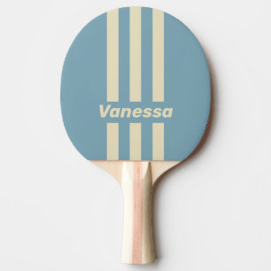 Retro Ozean Drei Pin Streifen mit Namen Tischtennis Schläger
