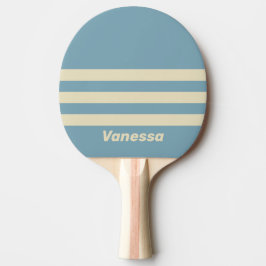 Retro Ozean Drei Quer-Streifung mit Namen Tischtennis Schläger