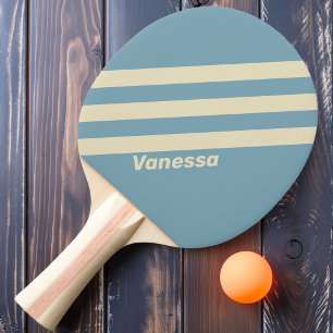 Retro Ozean Drei Streifen mit Namen Tischtennis Schläger