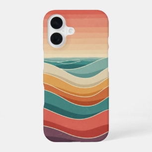 Retro-Ozeanschichten iPhone 16 Hülle