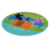Retro-Paar mit Cat Cat Cutting Board Schneidebrett (Ecke)
