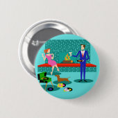 Retro-Paar mit Dog-Taste Button (Vorne & Hinten)