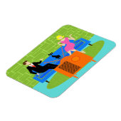 Retro-Paar mit flexibler Katzenschrift Magnet (Linke Seite)