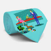 Retro-Paar mit Hund-Krawatte Krawatte (Gerollt)