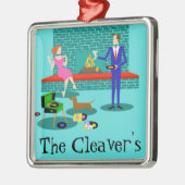 Retro-Paar mit Hund Weihnachtsschmuck (Links)