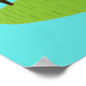 Retro-Paar mit Katzenposter Poster (Ecke)