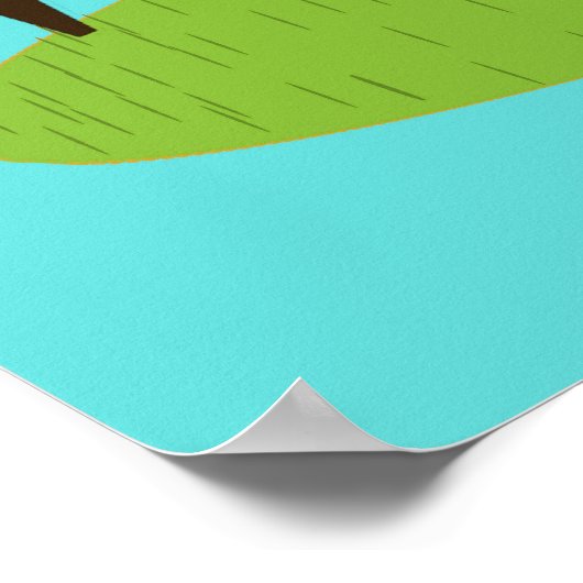 Retro-Paar mit Katzenposter Poster (Ecke)