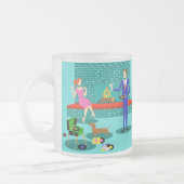 Retro-Paar mit Mattierter Tasse aus Hund (Links)