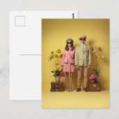 Retro-Paar Postkarte (Vorne/Hinten)