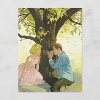 Retro-Paar Postkarte
