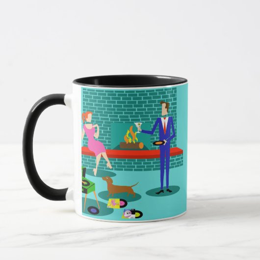 Retro Paare mit der HundeTasse Tasse (Links)
