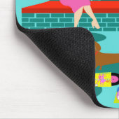 Retro Paare mit Hund Mousepad (Ecke)