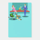 Retro Paare mit Hundepost-itanmerkungen Post-it Klebezettel (Vorderseite)