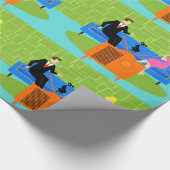 Retro Paare mit Katzen-Packpapier Geschenkpapier (Ecke)