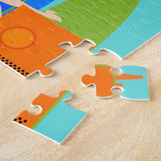 Retro Paare mit Katzen-Puzzlespiel Puzzle (Seite)