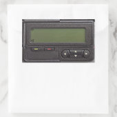 Retro-Pager-eckige Aufkleber (Tasche)