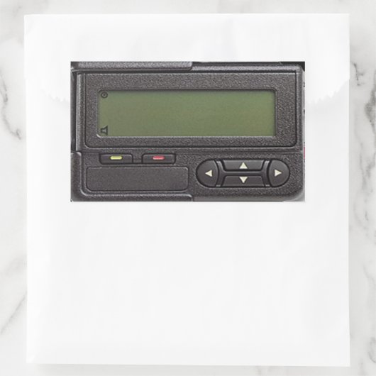 Retro-Pager-eckige Aufkleber (Tasche)
