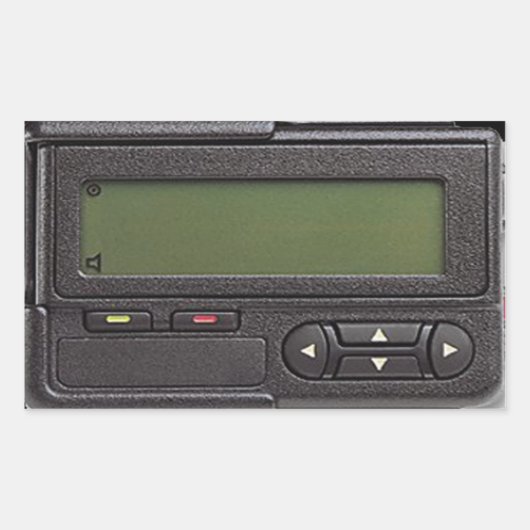 Retro-Pager-eckige Aufkleber (Vorderseite)