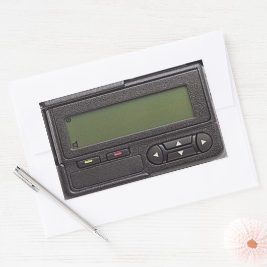 Retro-Pager-eckige Aufkleber (Umschlag)