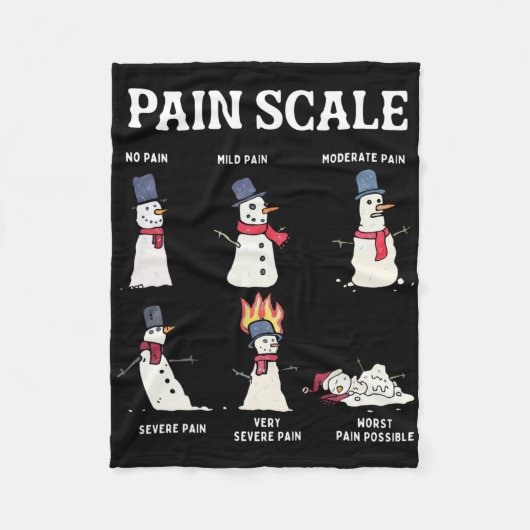 Retro Pain Scale Snowman Trauma Nurse Christmas Nu Fleecedecke (Vorderseite)