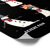 Retro Pain Scale Snowman Trauma Nurse Christmas Nu Poster (Ecke)
