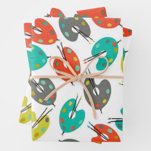 Retro Paint Palettes Geschenkpapier Set (Beispiel)