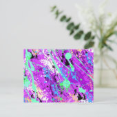 Retro Paint Spritzer der 80er Jahre - Lila Postkarte (Stehend Vorderseite)