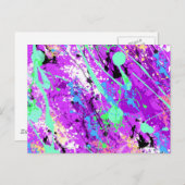 Retro Paint Spritzer der 80er Jahre - Lila Postkarte (Vorne/Hinten)