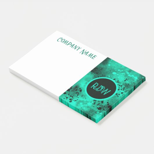 Retro Paint Spritzer Effect Green & Black Post-it Klebezettel (angewinkelt)