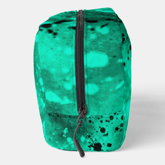 Retro Paint Spritzer Effect Green & Black Waschbeutel (Rechts)