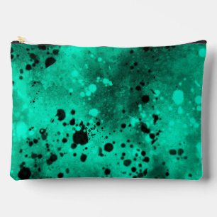 Retro Paint Spritzer Effect Green & Black Zubehörtasche