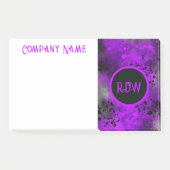 Retro Paint Spritzer Effect Lila & schwarz Post-it Klebezettel (Vorderseite)