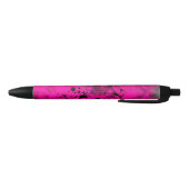 Retro Paint Spritzer Effect Pink & Black Kugelschreiber (Unterseite)