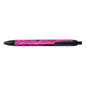 Retro Paint Spritzer Effect Pink & Black Kugelschreiber (Rückseite)