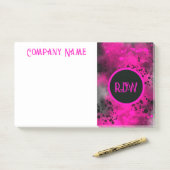 Retro Paint Spritzer Effect Pink & Black Post-it Klebezettel (Auf Schreibtisch)